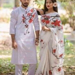 Stylish & fashionable Matching best Couple Dress Saree & Panjabi