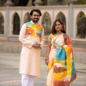 Stylish & fashionable Matching best Couple Dress Saree & Panjabi